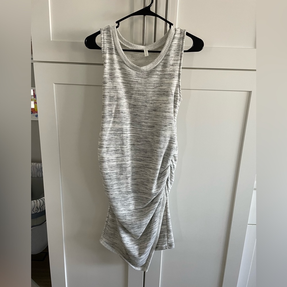 PinkBlush Grey Faux Wrap Fitted Terry Maternity Dress